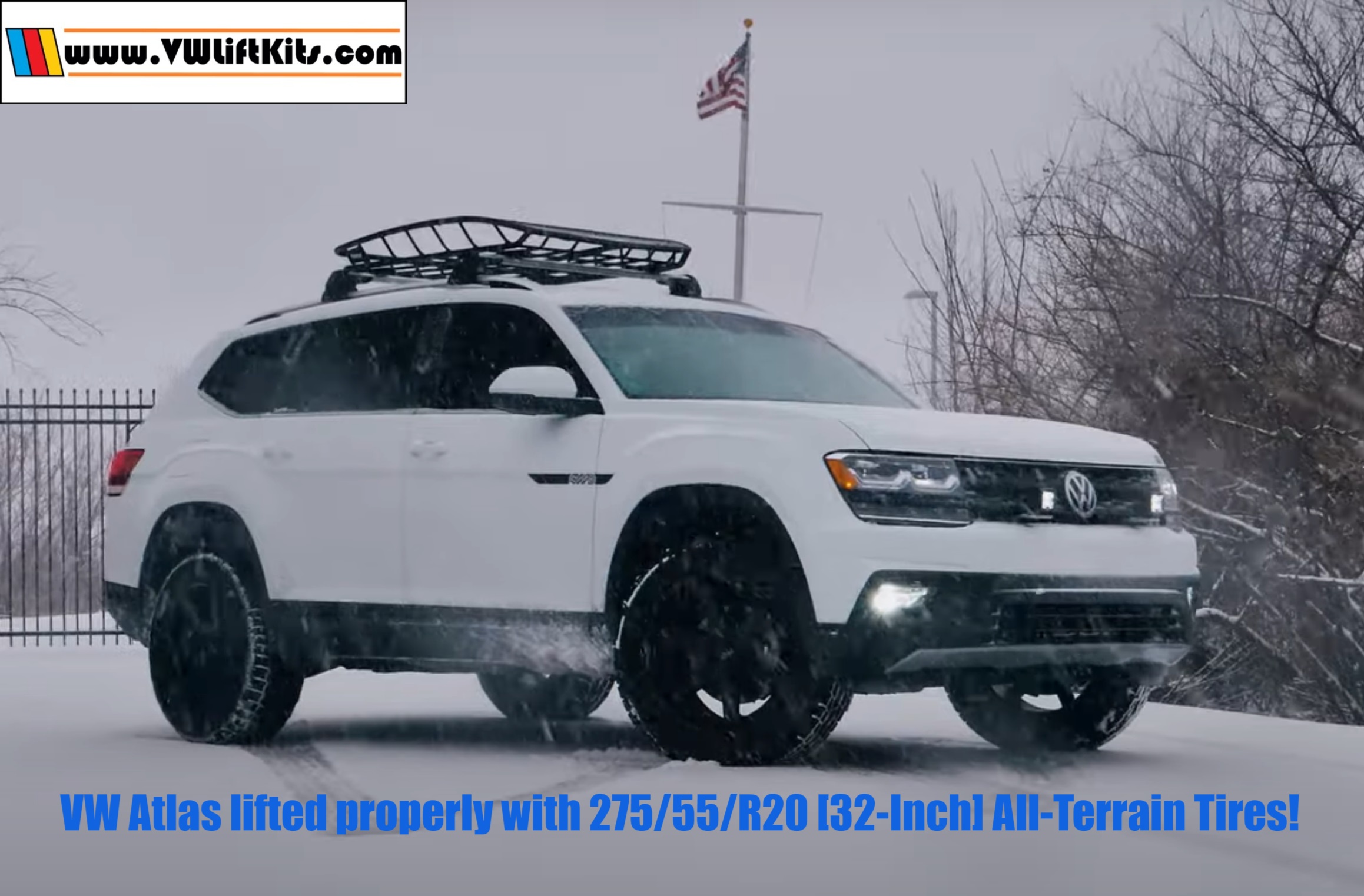 2019 VW Atlas lifted properly with the new 1.5-inch spacer kit for 32-inch tires!